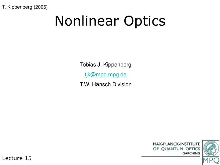 nonlinear optics