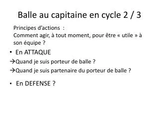 balle au capitaine en cycle 2 3
