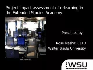 Project impact assessment of e-learning in the Extended Studies Academy