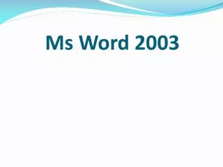 ms word 2003