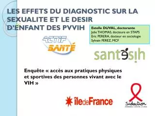 les effets du diagnostic sur la sexualite et le desir d enfant des pvvih