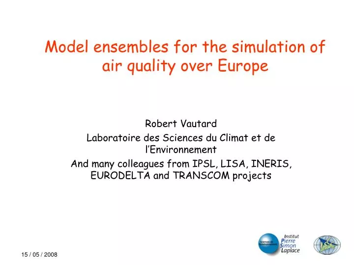 model ensembles for the simulation of air quality over europe