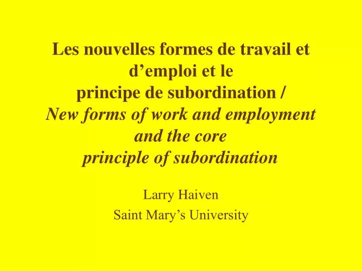 larry haiven saint mary s university
