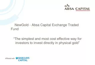 NewGold - Absa Capital Exchange Traded Fund