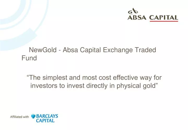 newgold absa capital exchange traded fund