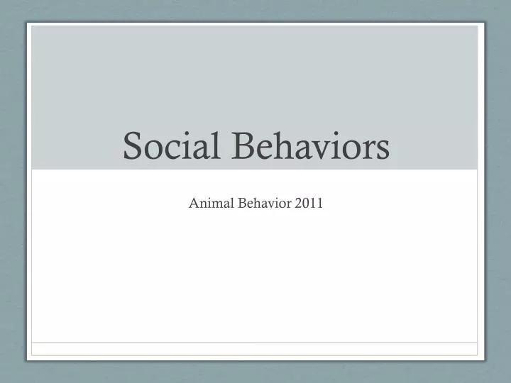 social behaviors