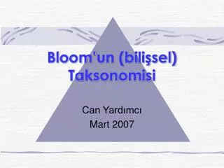 bloom un bili sel taksonomisi