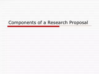 Components of a Research Proposal