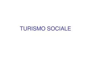 turismo sociale