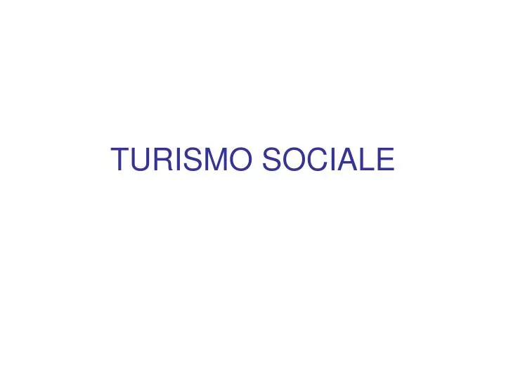 turismo sociale