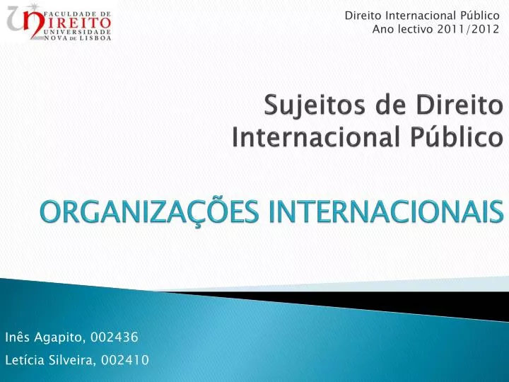 sujeitos de direito internacional p blico organiza es internacionais