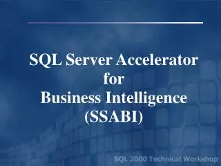 SQL Server Accelerator for Business Intelligence (SSABI)