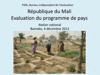 r publique du mali evaluation du programme de pays