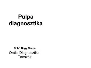 pulpa diagnosztika