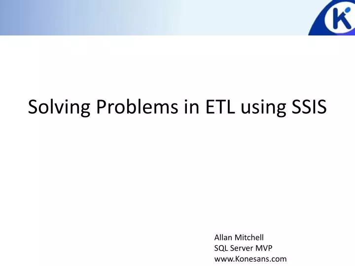 solving problems in etl using ssis