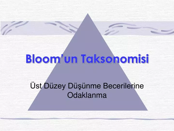 bloom un taksonomisi