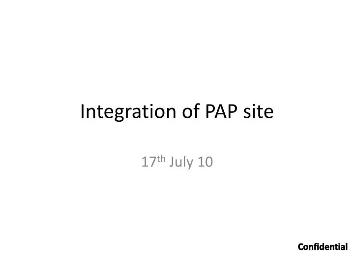 integration of pap site