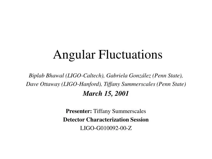angular fluctuations
