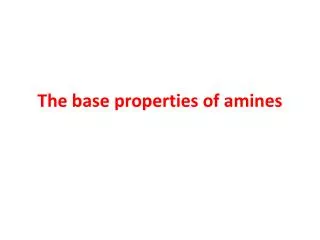 The base properties of amines