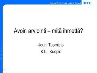 jouni tuomisto ktl kuopio