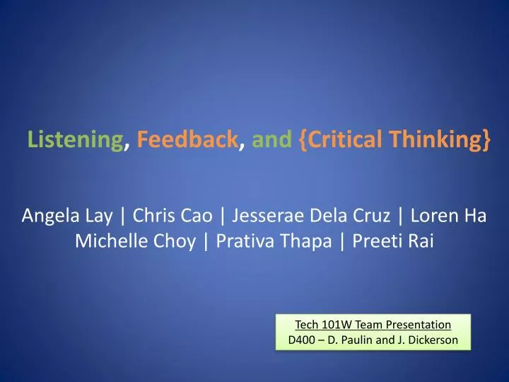 listening and critical thinking ppt