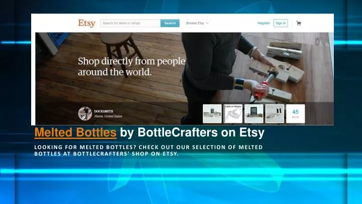 melted bottles by bottlecrafters on etsy