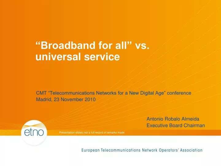 broadband for all vs universal service