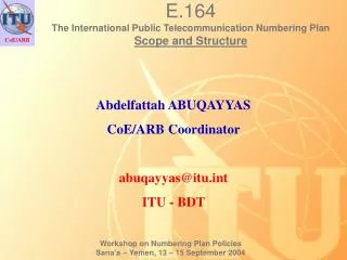 E.164 The International Public Telecommunication Numbering Plan Scope and Structure