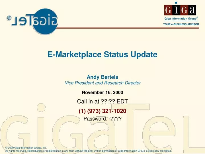 e marketplace status update
