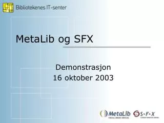 metalib og sfx