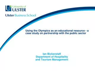 Using the Olympics as an educational resource - a case study on partnership with the public sector