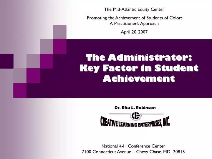 the administrator key factor in student achievement
