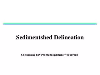 Sedimentshed Delineation