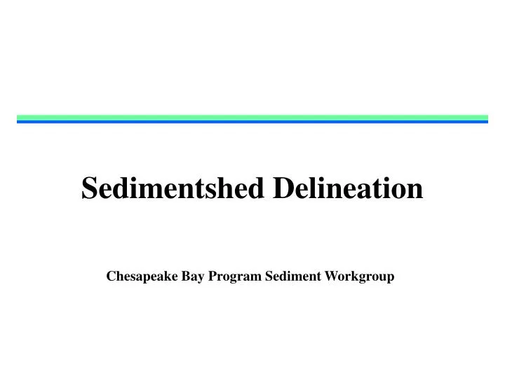 sedimentshed delineation