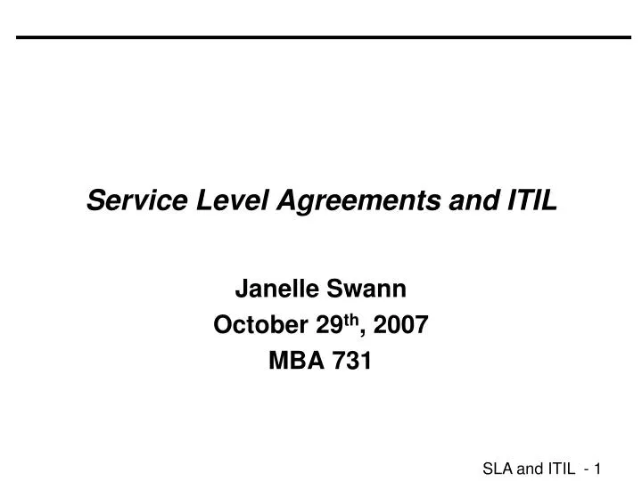 service level agreements and itil