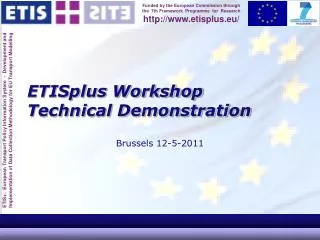 ETISplus Workshop Technical Demonstration