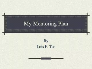 My Mentoring Plan