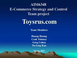 AIM6348 E-Commerce Strategy and Control Team project