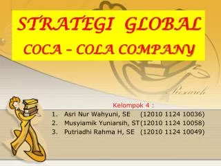 strategi global coca cola company