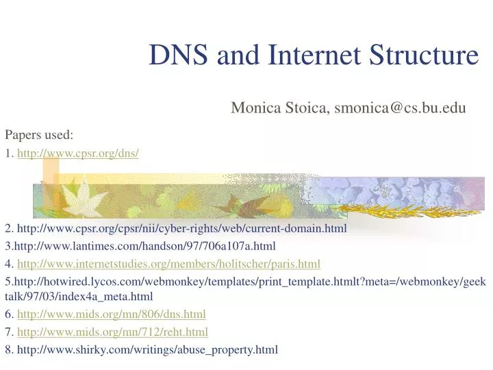 dns and internet structure