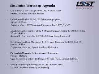 Simulation Workshop Agenda