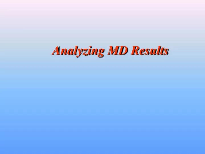 analyzing md results