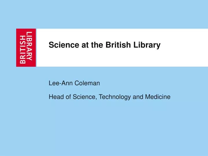 science at the british library