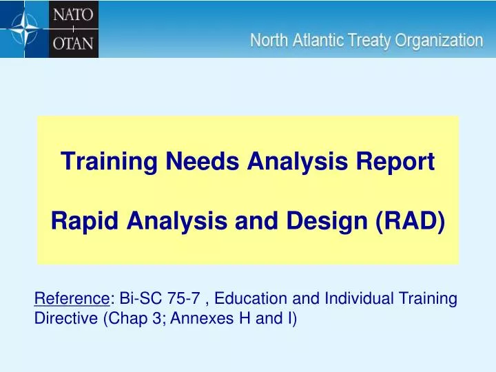 training needs analysis report rapid analysis and design rad