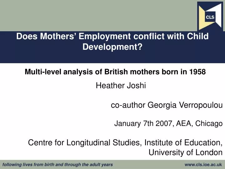 does mothers employment conflict with child development