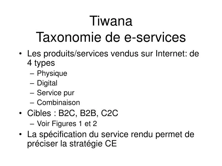 tiwana taxonomie de e services