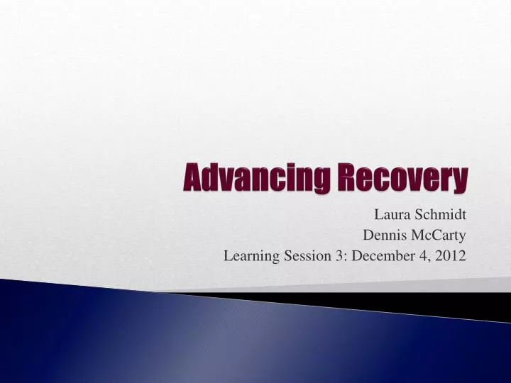advancing recovery