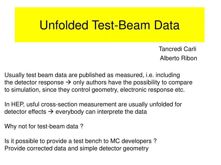 unfolded test beam data
