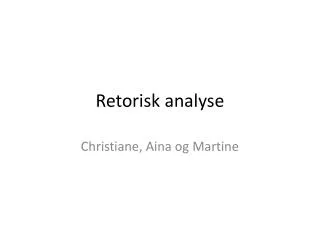 retorisk analyse