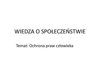 wiedza o spo ecze stwie